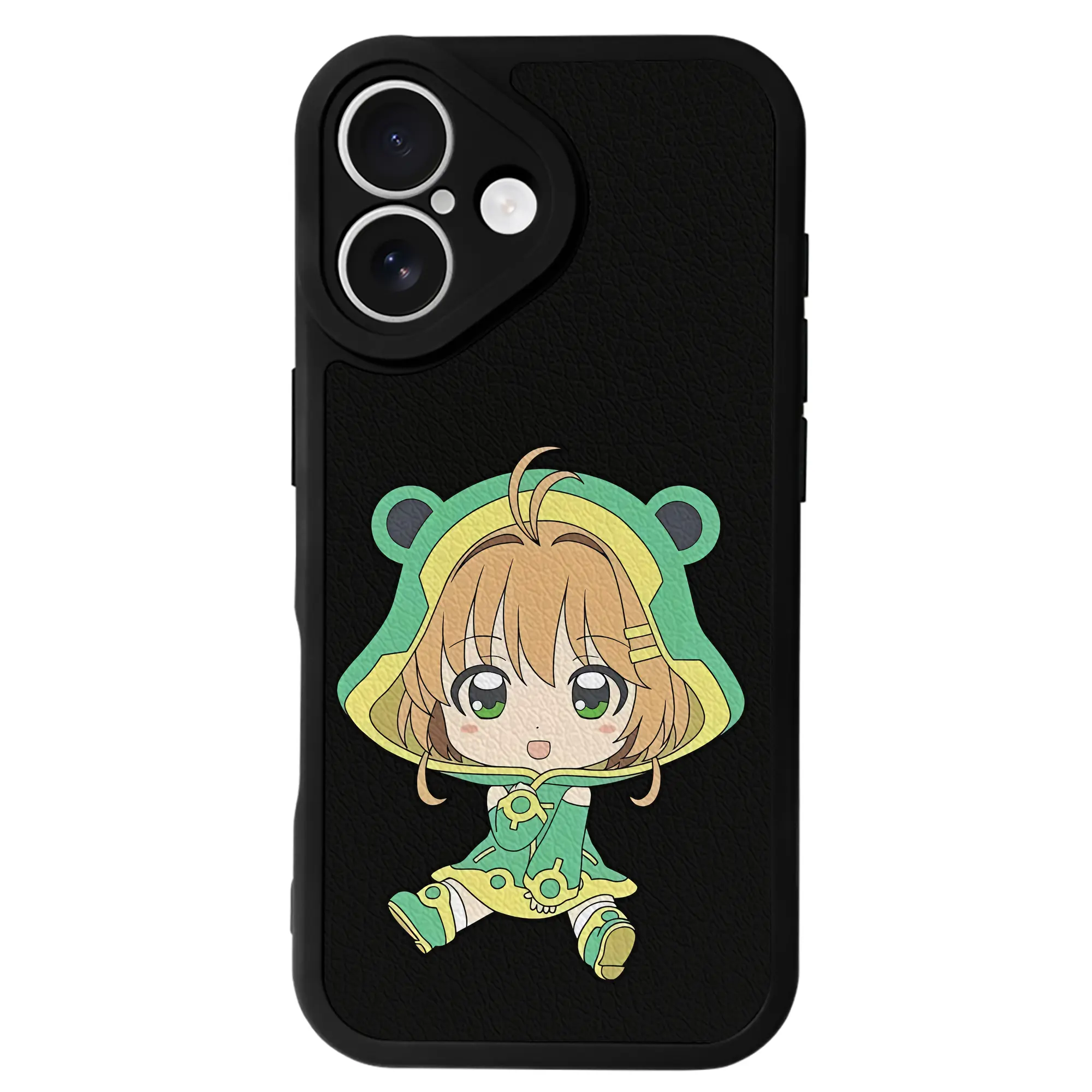 カードキャプターさくら グッズ,木之本桜 - IPhone 16シリーズ対応 ・ シリコンスマホケース ・ レザー調 ・ 高精度フィット ・ 耐衝撃 ・ ワイヤレス充電対応 ・ 精密カット